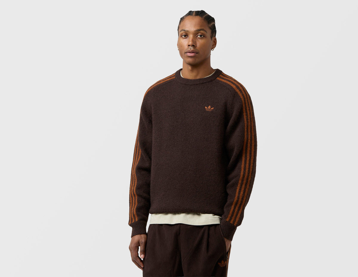 adidas Originals 3-Stripes Knit Crew Sweatshirt