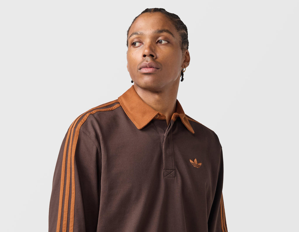adidas Originals 3-Stripes Rugby Long Sleeve Polo Shirt